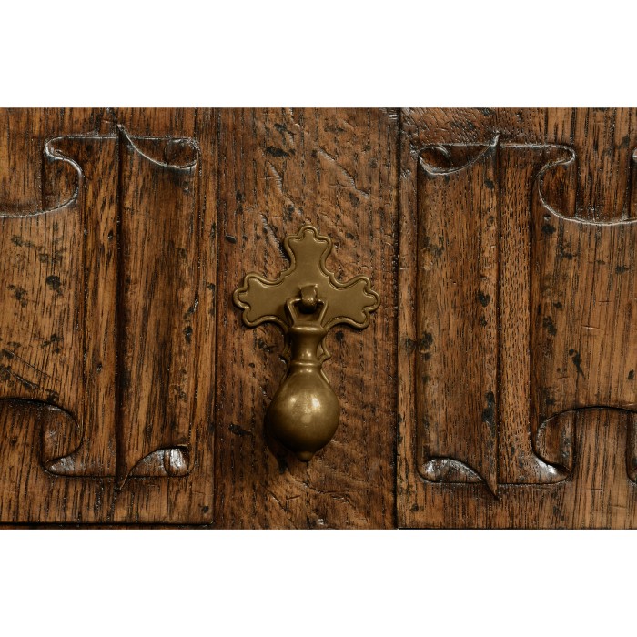 Elizabethan Style Brown Oak TV Cabinet