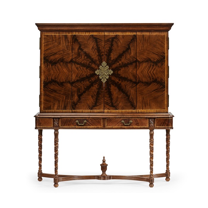 Mahogany Panelled Door TV Cabinet