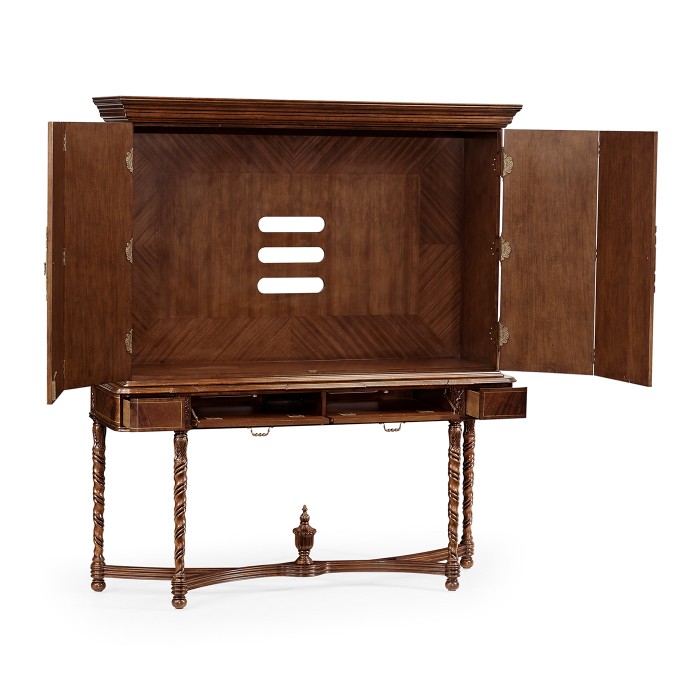 Mahogany Panelled Door TV Cabinet