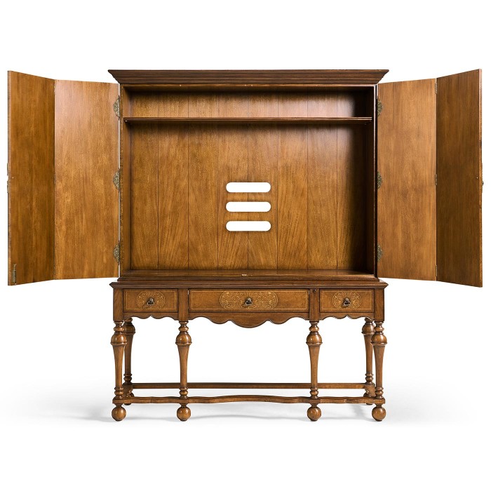 Burl Walnut & Seaweed TV Cabinet
