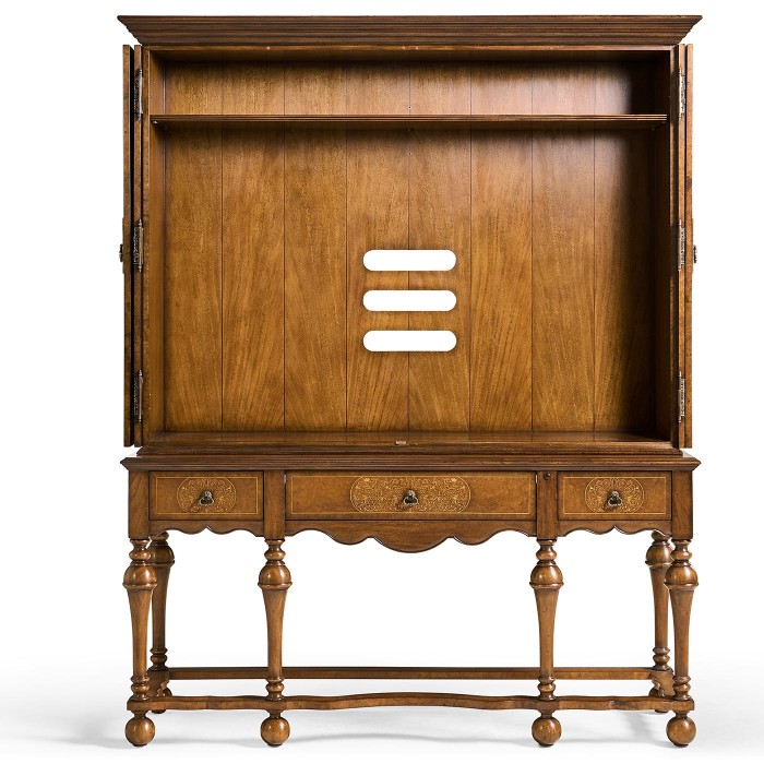 Burl Walnut & Seaweed TV Cabinet