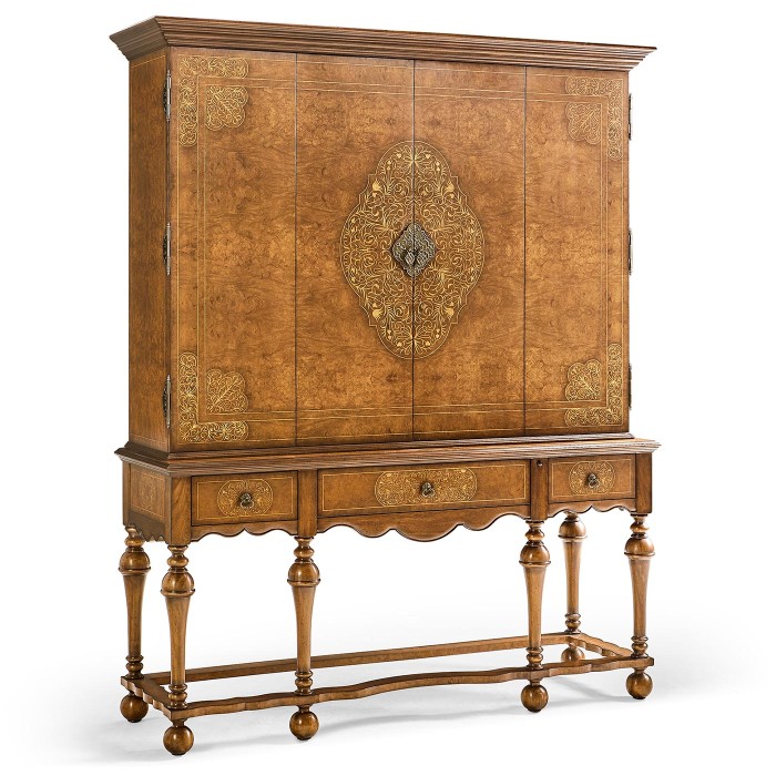 Burl Walnut & Seaweed TV Cabinet