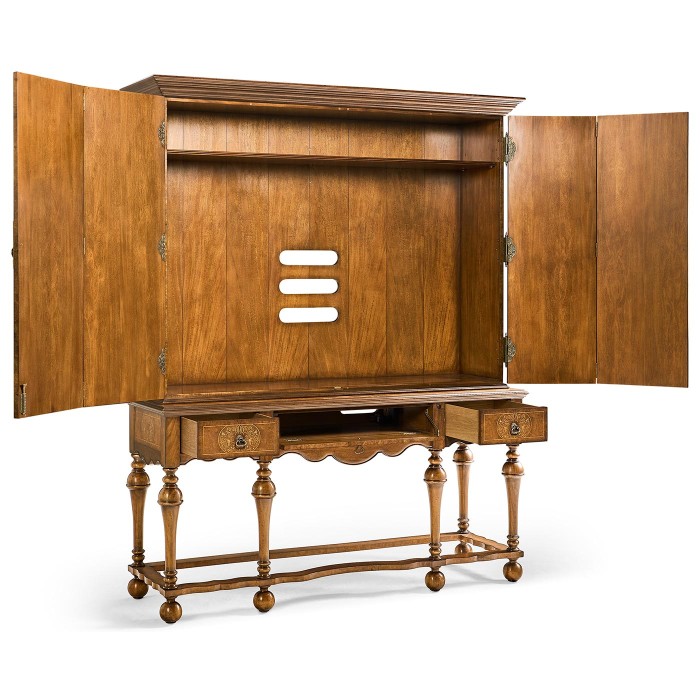 Burl Walnut & Seaweed TV Cabinet