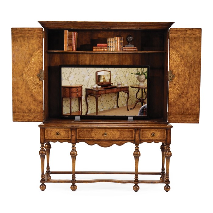 Burl Walnut & Seaweed TV Cabinet