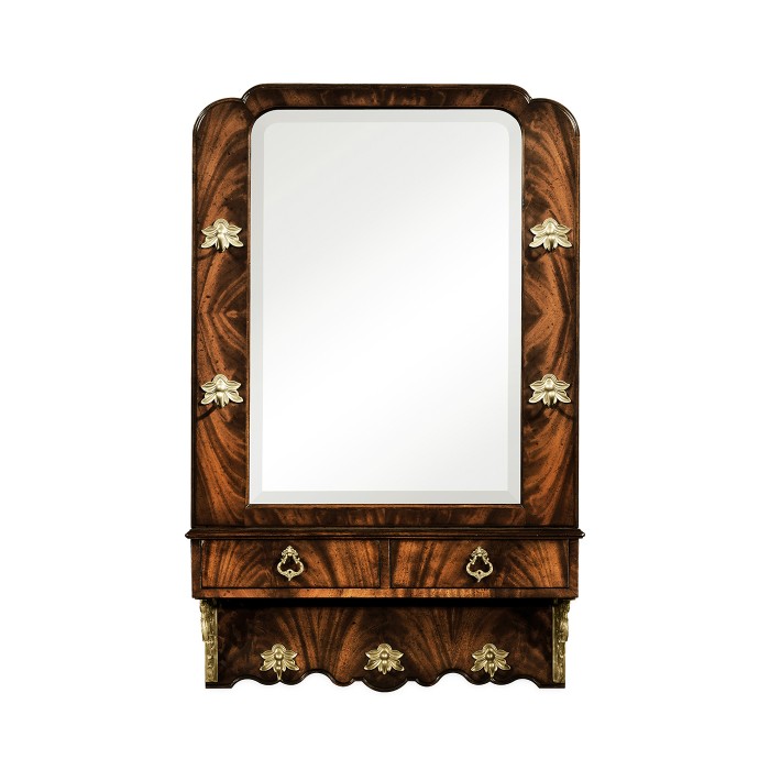 Victorian Style Crotch Mahogany Hall Mirror