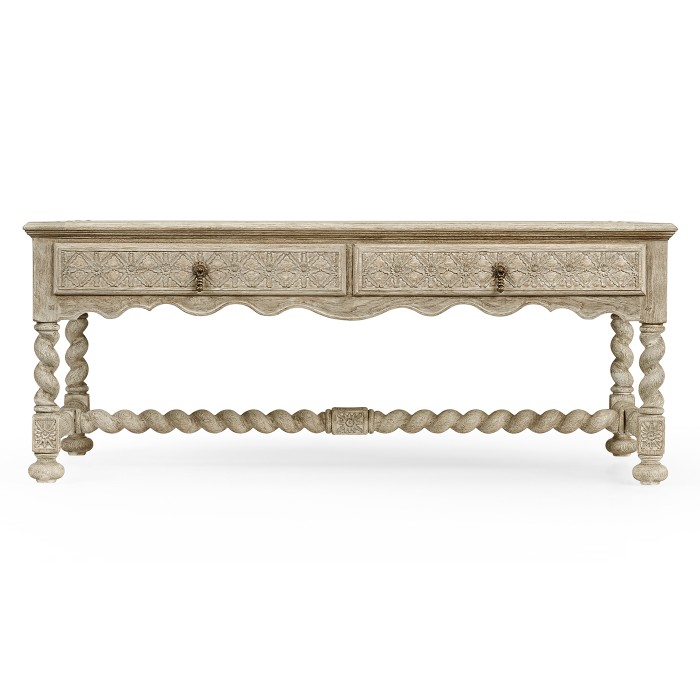 Tudor Grey Oak Rectangular Distressed Coffee Table