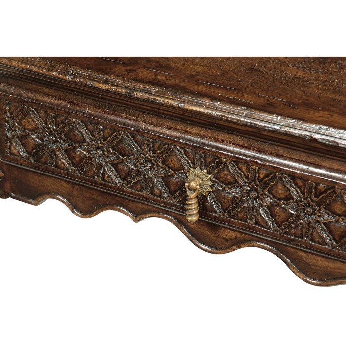 Tudor Dark Oak Rectangular Distressed Coffee Table