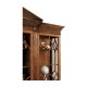 Triple Walnut Display Cabinet with Drawers
