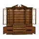 Triple Mahogany Display Cabinet with Drawers