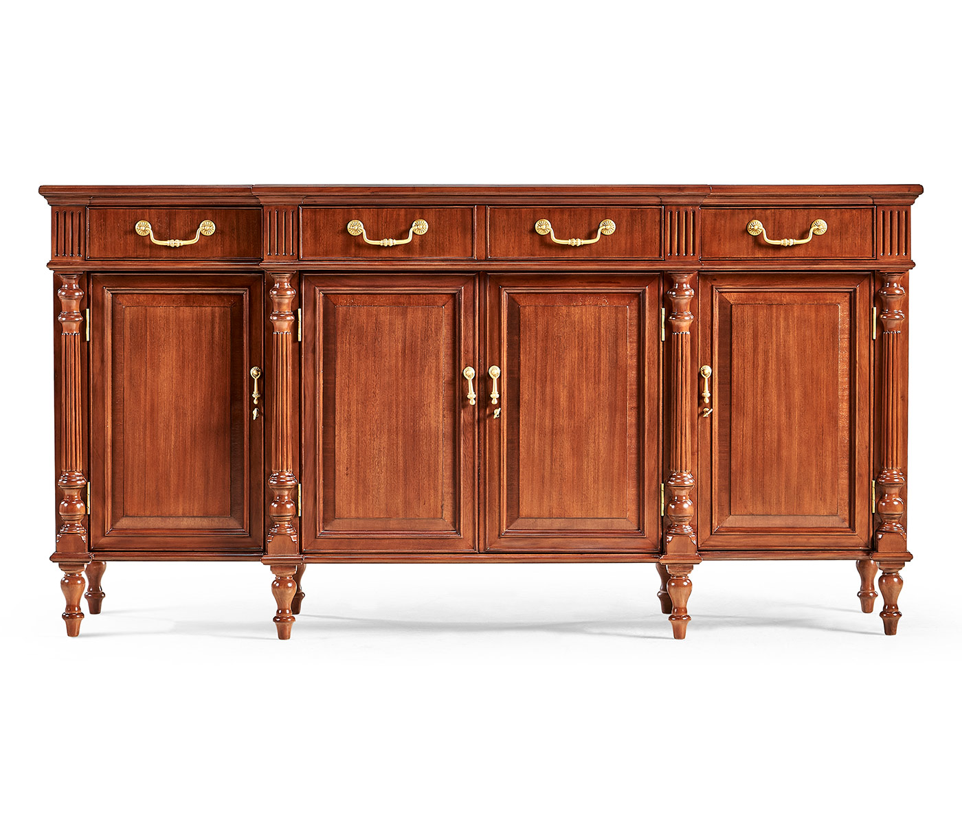 Breakfront sideboard with features for home entertainment