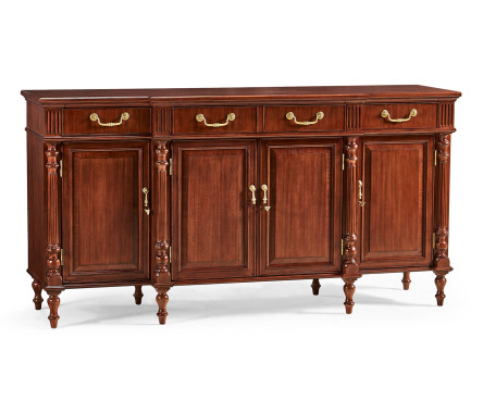 Breakfront sideboard with features for home entertainment