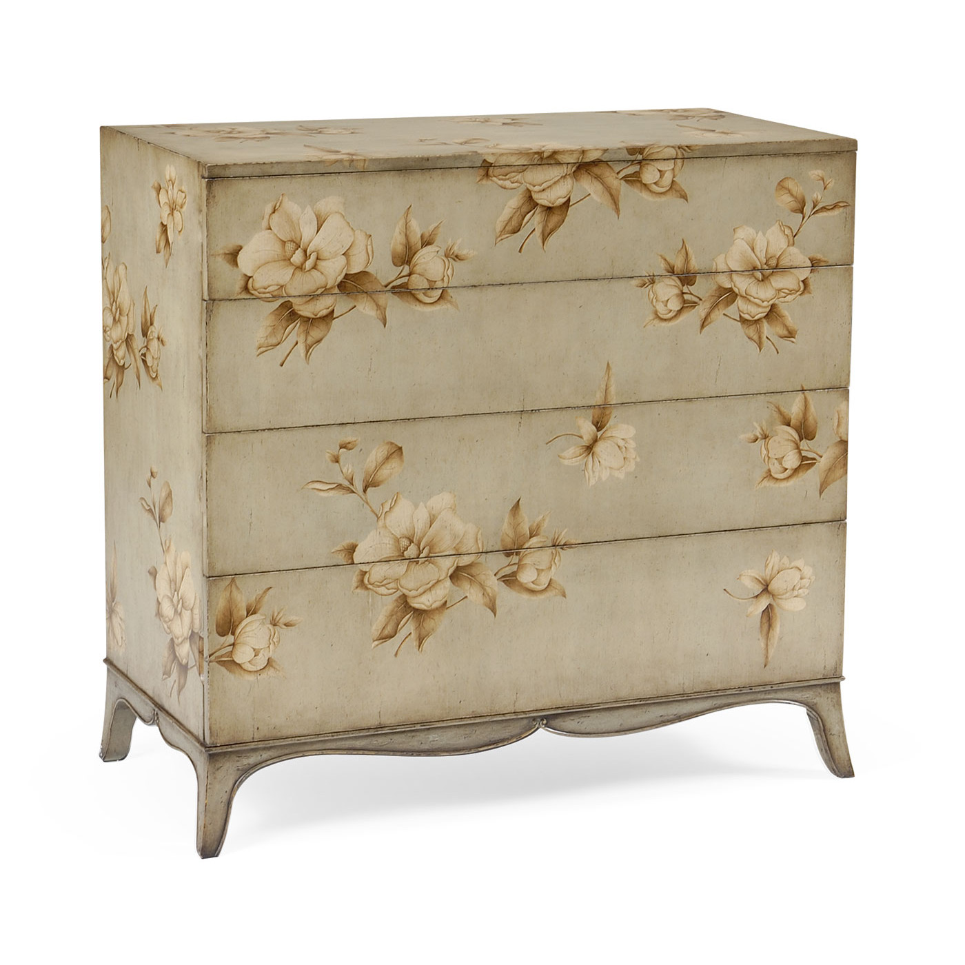Large painted floral chest