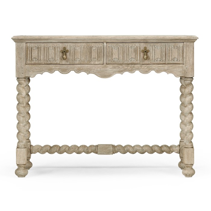 Linenfold Grey Oak Console