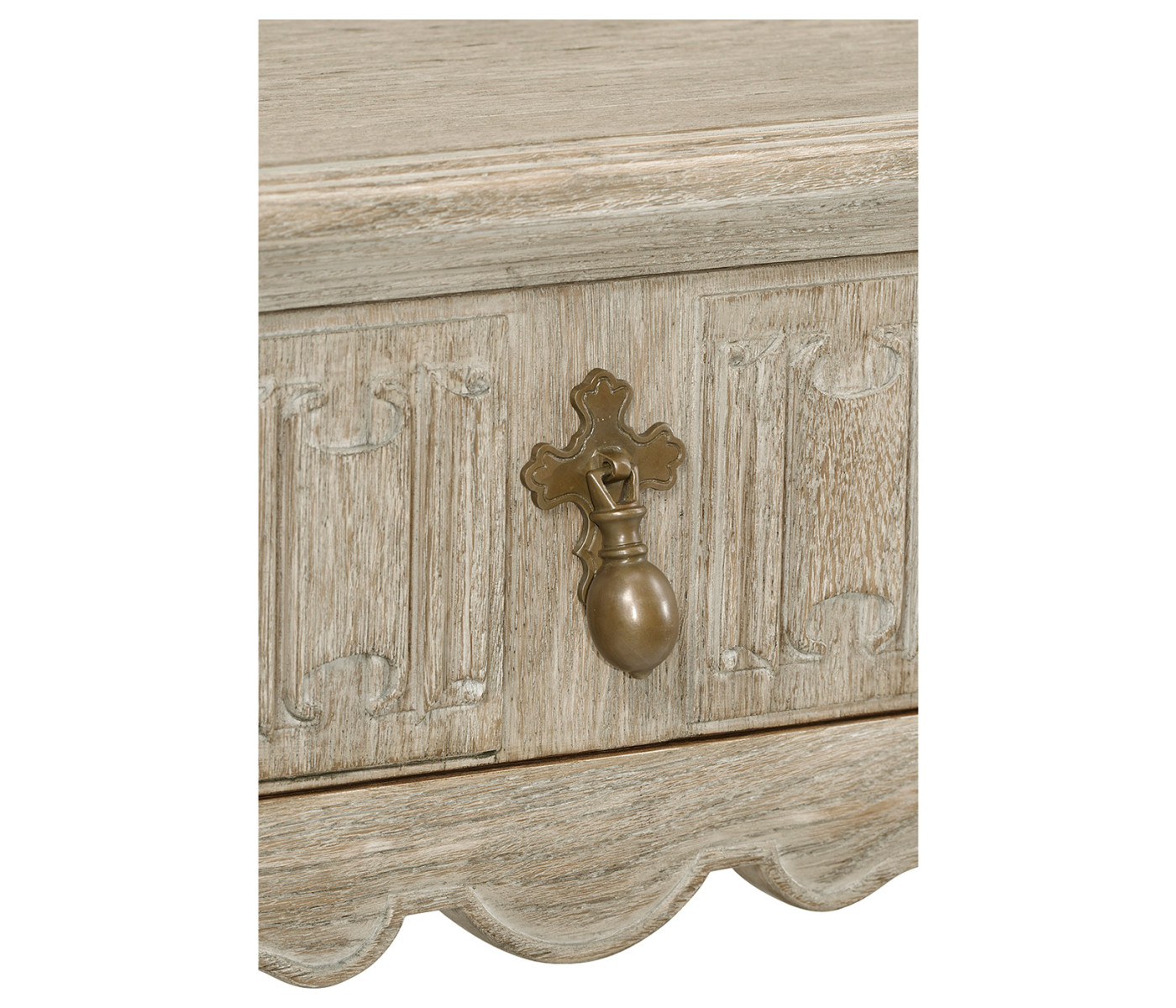 Linenfold Grey Oak Console