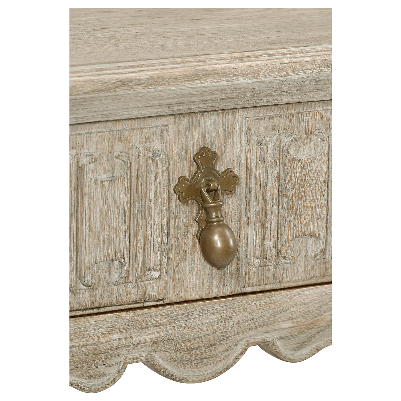 Linenfold Grey Oak Console