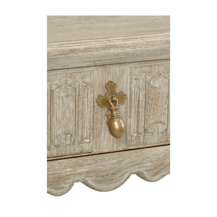 Linenfold Grey Oak Console