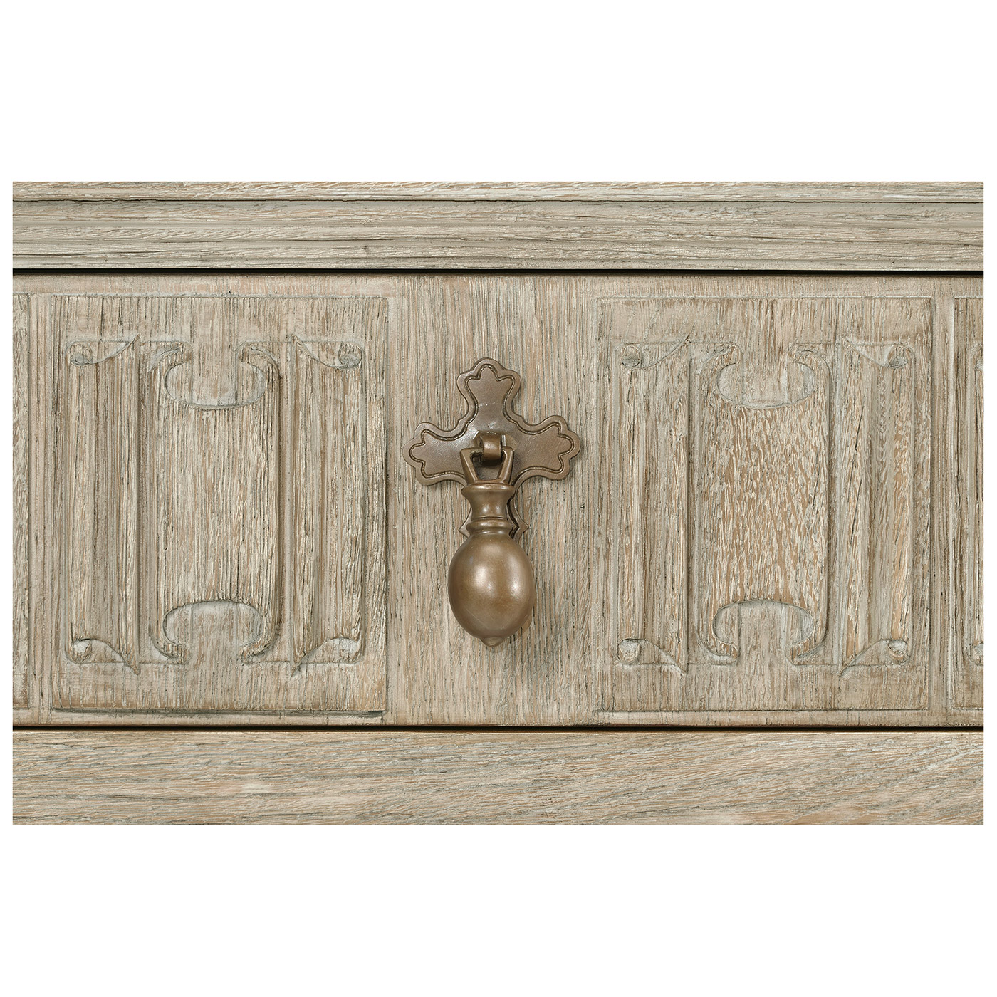 Linenfold Grey Oak Console