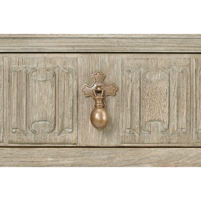 Linenfold Grey Oak Console