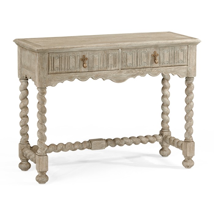 Linenfold Grey Oak Console