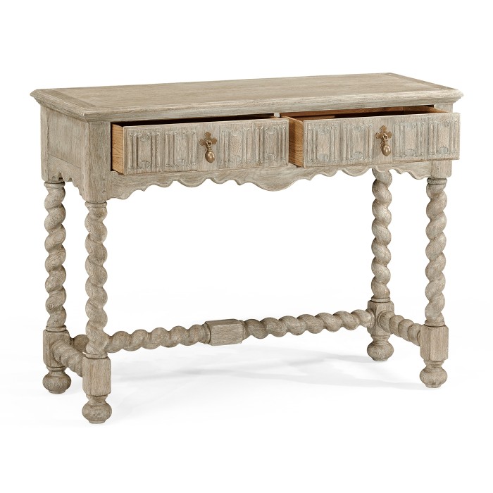 Linenfold Grey Oak Console