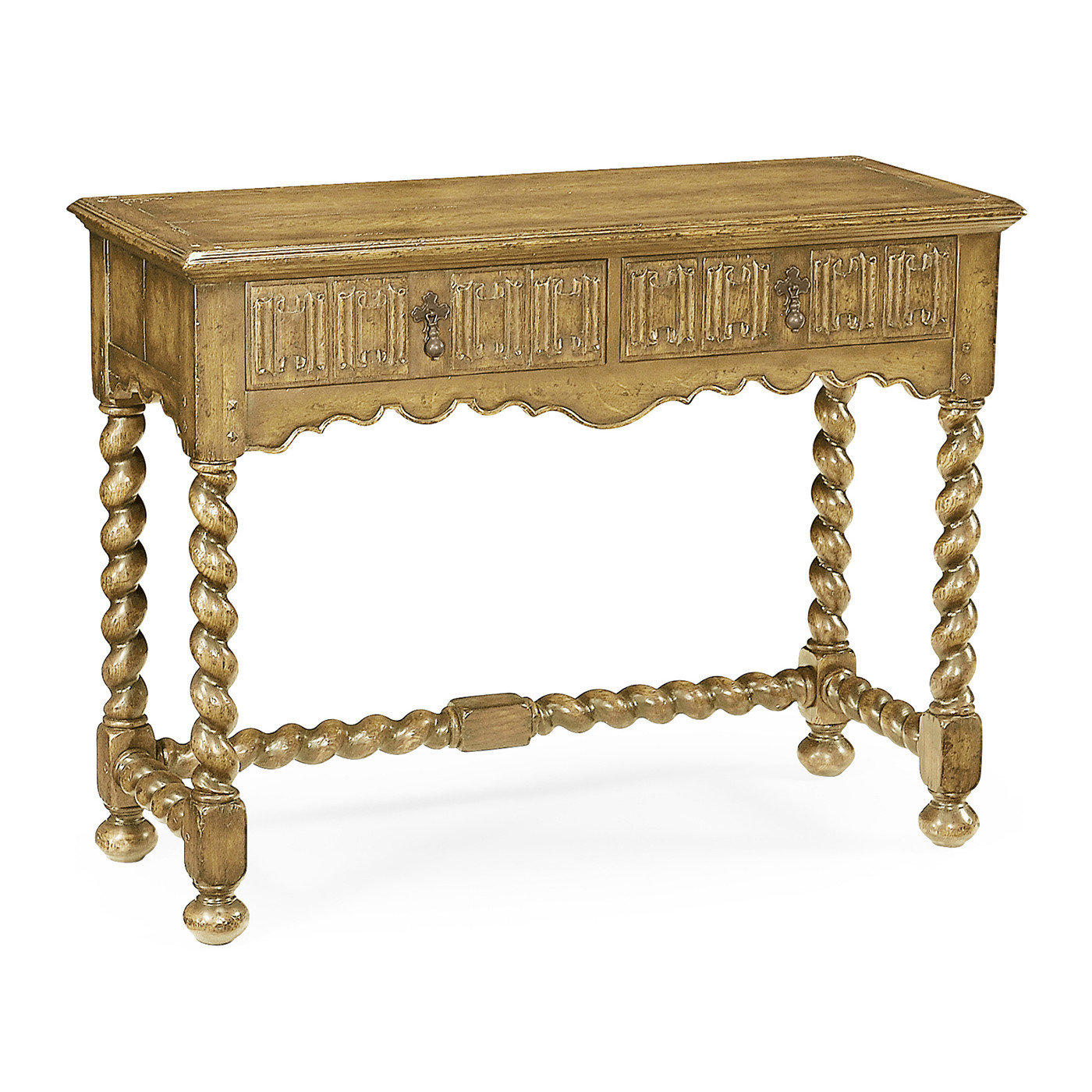 Linenfold Natural Oak Console