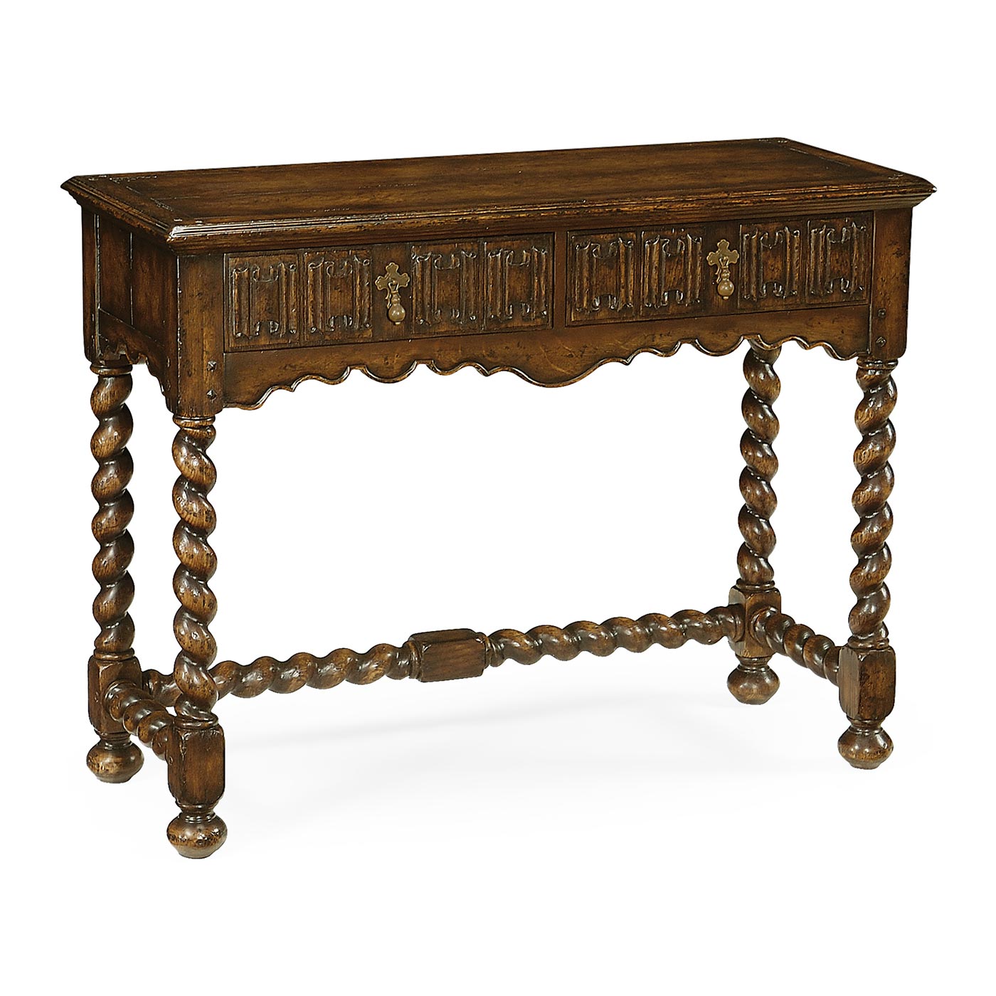 Linenfold Dark Oak Console