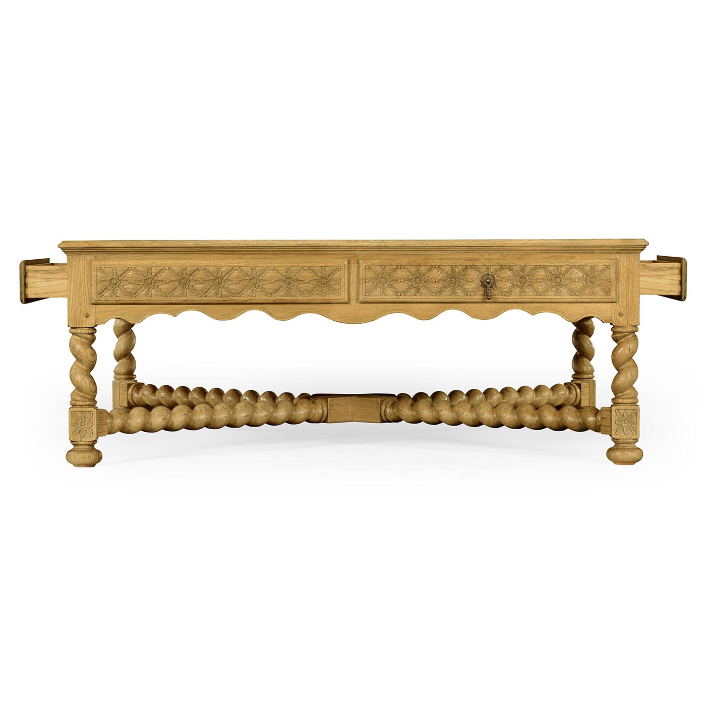 Tudor Style Natural Oak Square Distressed Coffee Table 52