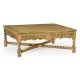 Tudor Style Natural Oak Square Distressed Coffee Table 52