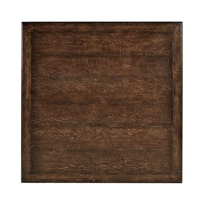 Tudor Style Dark Oak Square Distressed Coffee Table 52