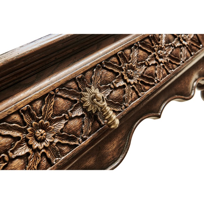 Tudor Style Dark Oak Square Distressed Coffee Table 52