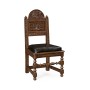 Yorkshire Dark Oak Side Chair With Antique Caviar Black Leather