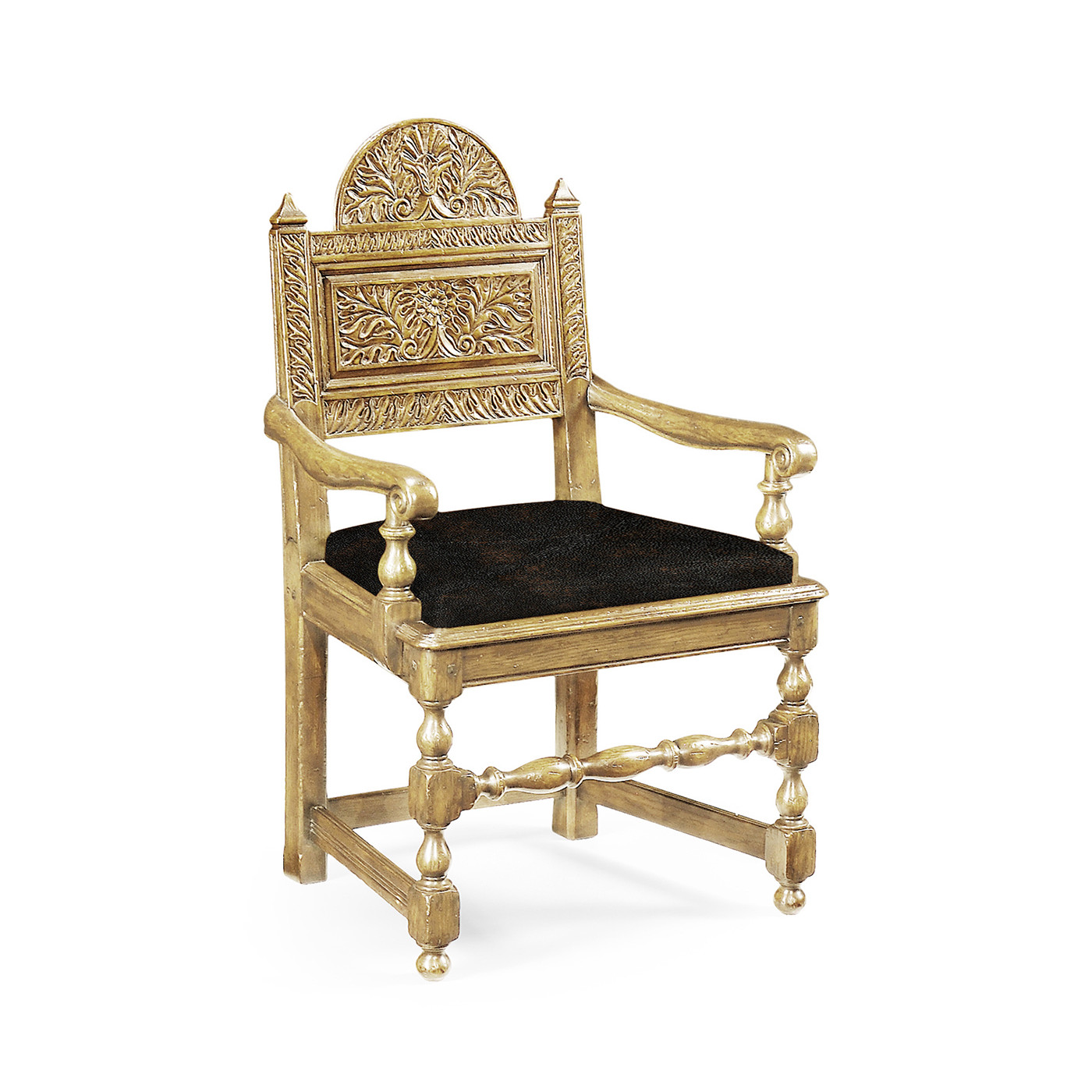 Yorkshire Natural Oak Arm Chair with Antique Chestnut Leather