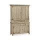 Linenfold Grey Oak TV Cabinet
