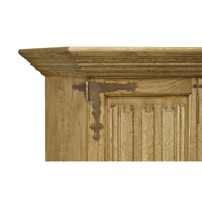 Linenfold Natural Oak TV Cabinet