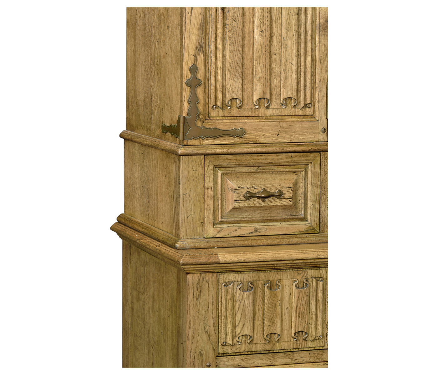 Linenfold Natural Oak TV Cabinet