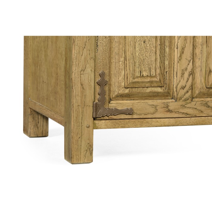 Linenfold Natural Oak TV Cabinet