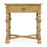 Chip Carved Natural Oak Square Side Table