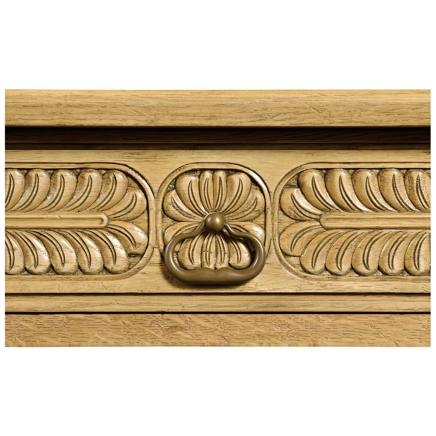 Chip Carved Natural Oak Square Side Table
