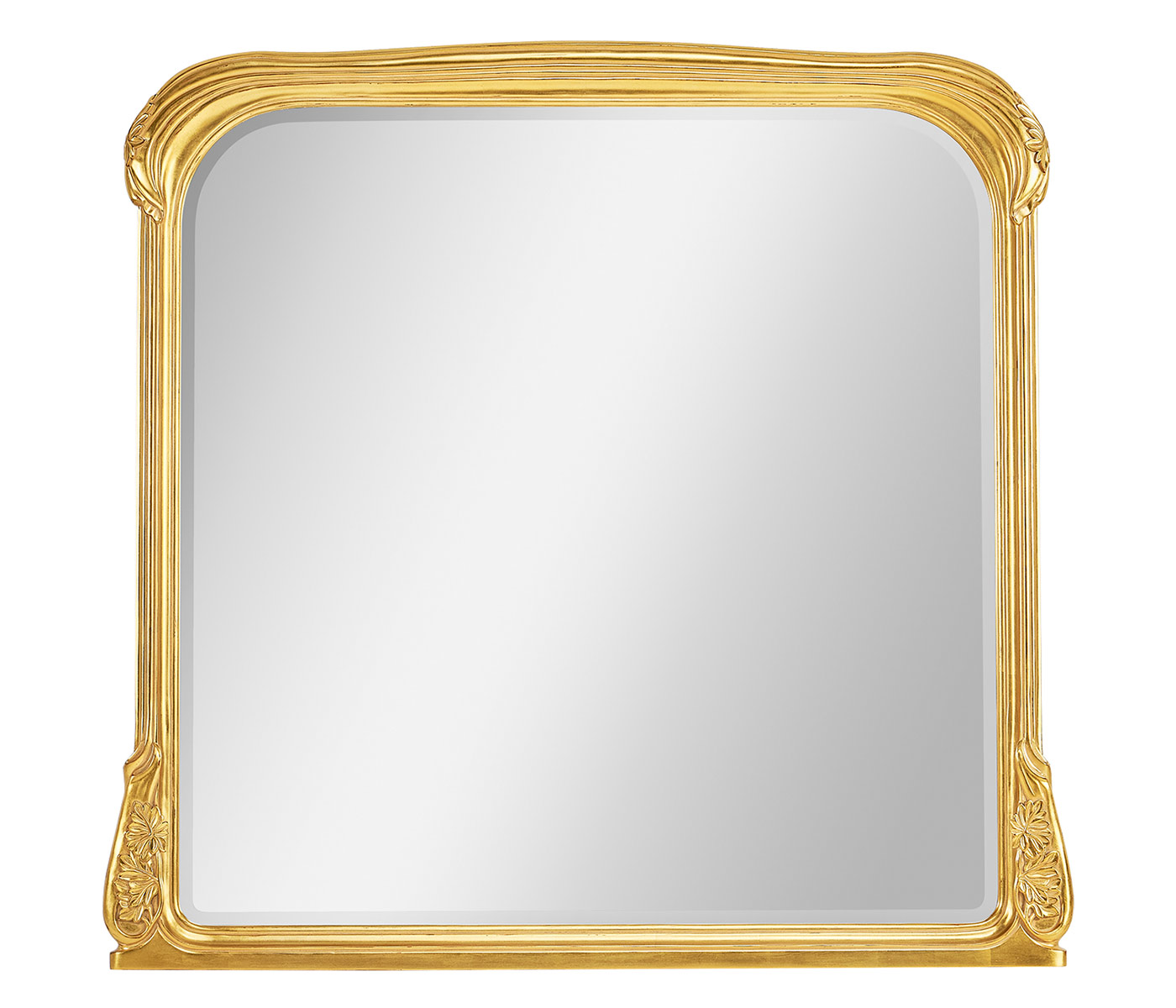 Full length art nouveau gilded mirror without 