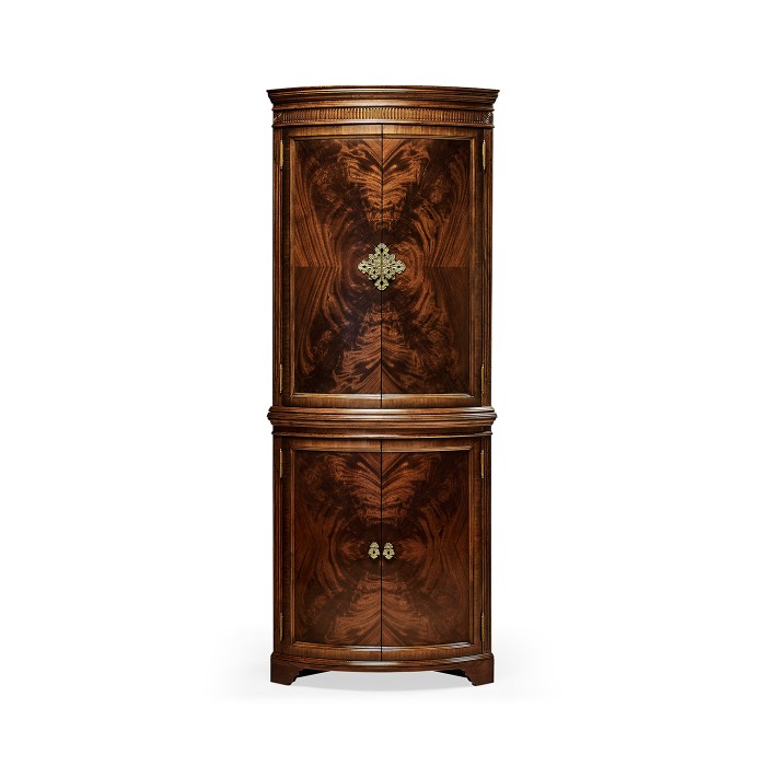 Mahogany Curved Corner Cabinet