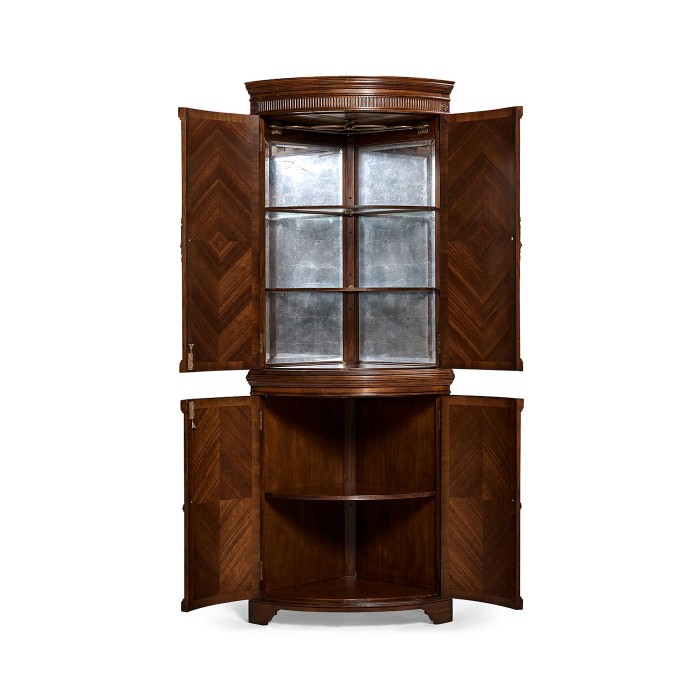 Mahogany Curved Corner Drinks Cabinet