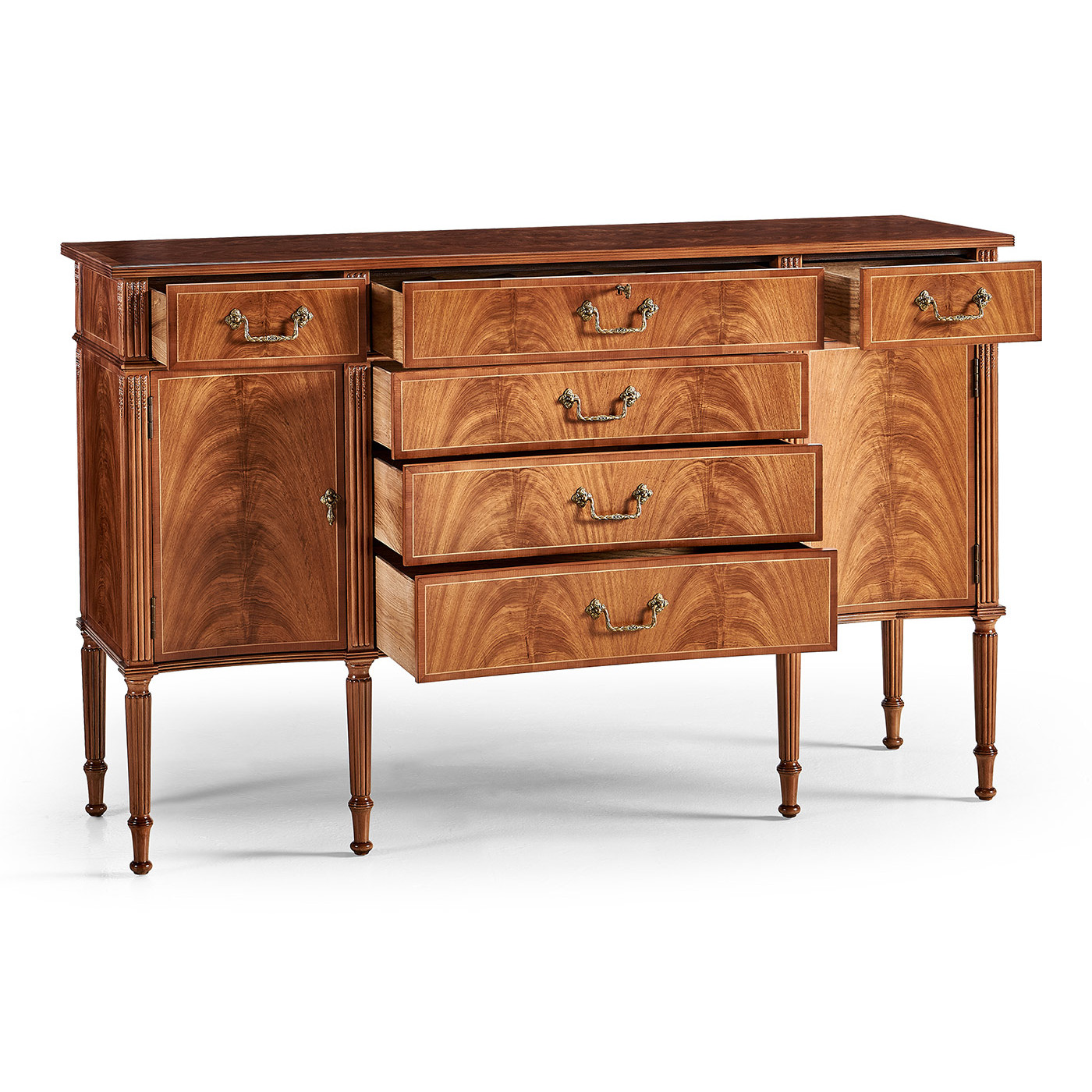 Mahogany Sideboard with Shallow Curved Doors