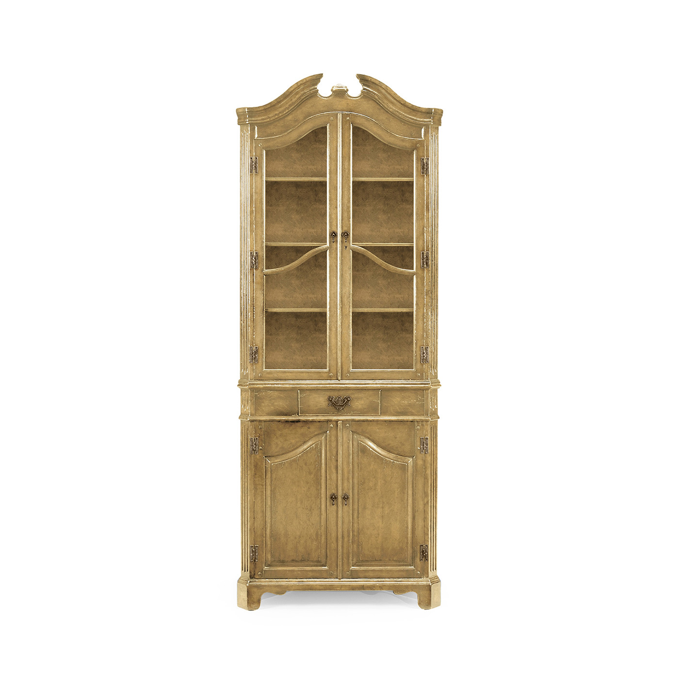 Queen Anne Natural Oak Style Corner Cabinet