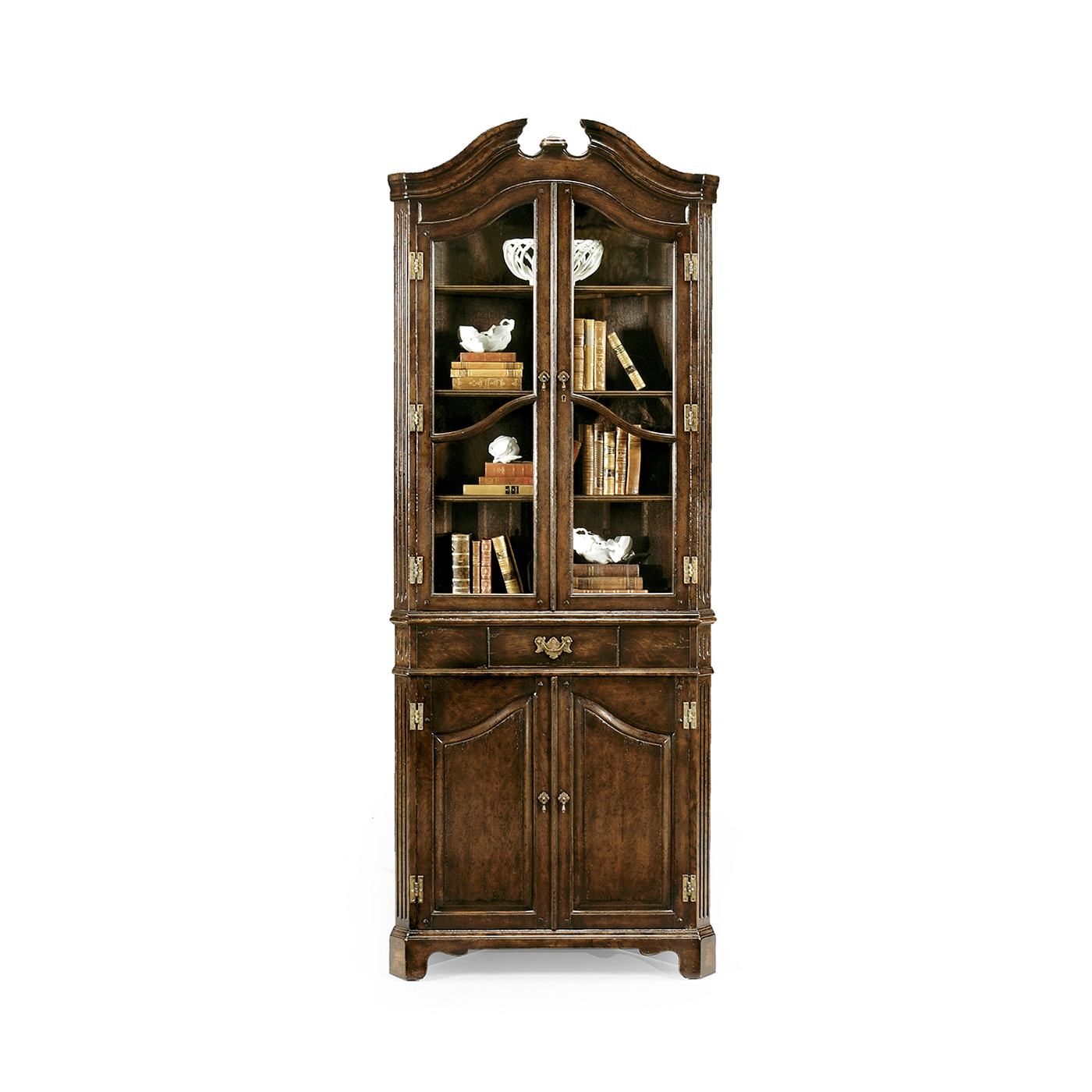 Anne Style Dark Oak Queen Corner Cabinet