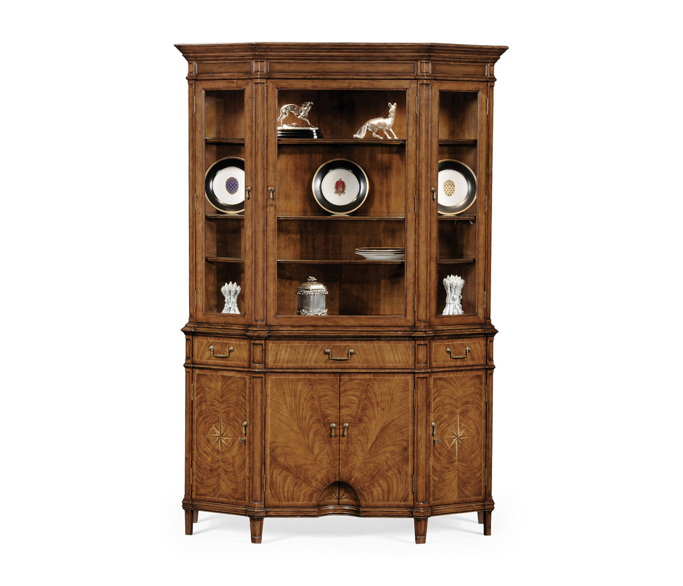 Starburst walnut display cabinet