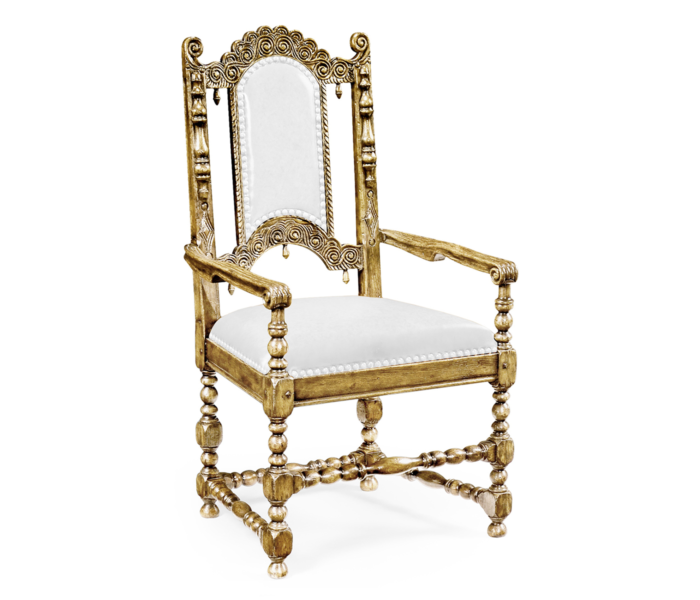 Elizabethan Style Natural Oak Arm Chair