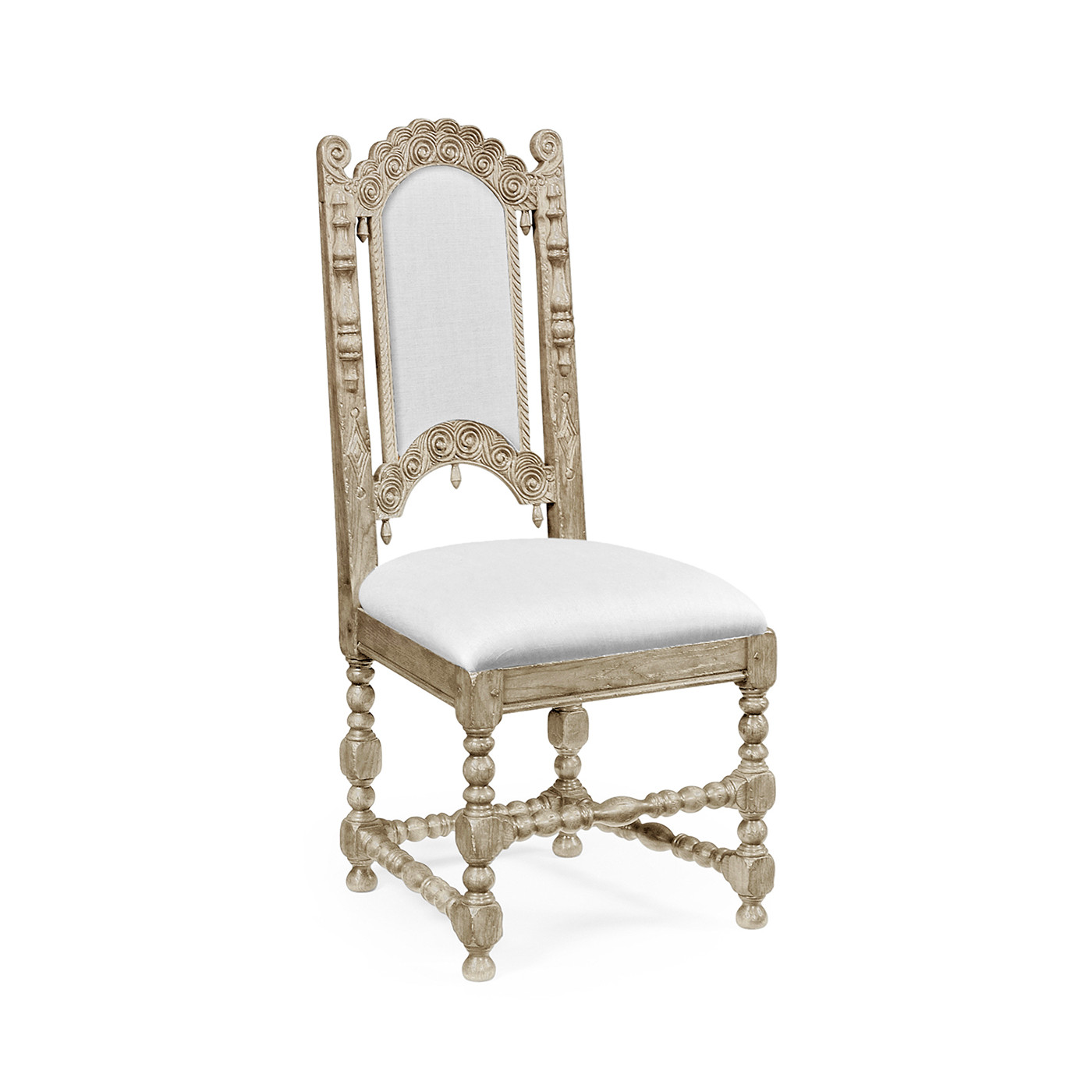 Elizabethan Style Grey Oak Side Chair