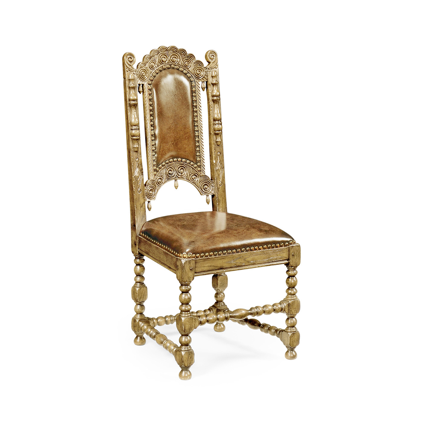 Elizabethan Style Natural Oak Side Chair