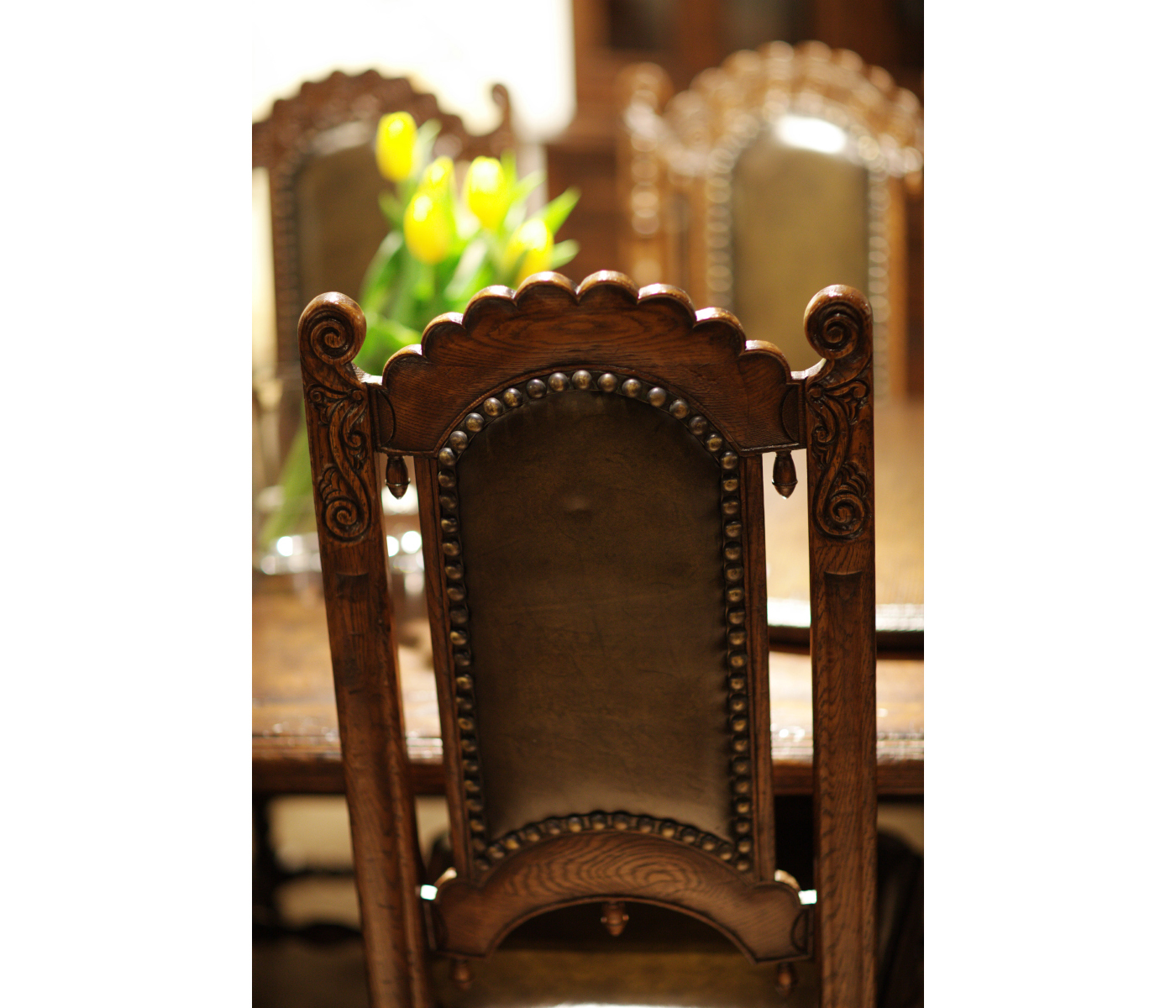 Elizabethan Style Natural Oak Side Chair