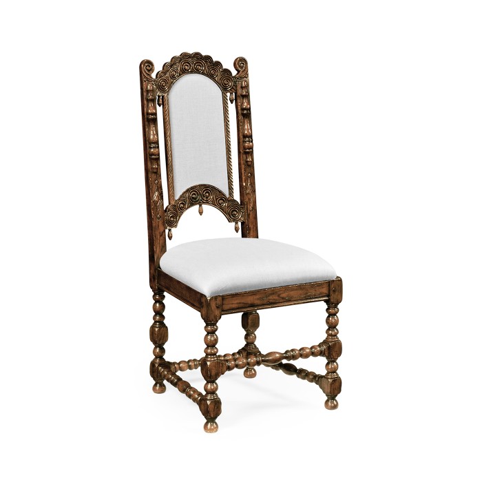 Elizabethan Style Dark Oak Side Chair
